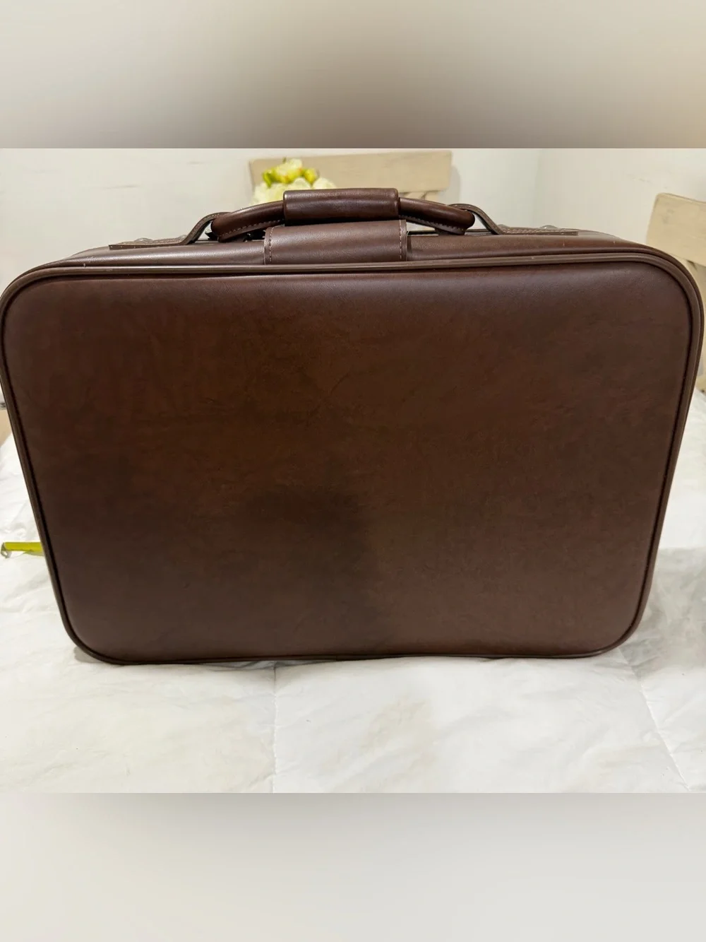 Vintage Brown Leather Briefcase - Classic Men's Work Bag